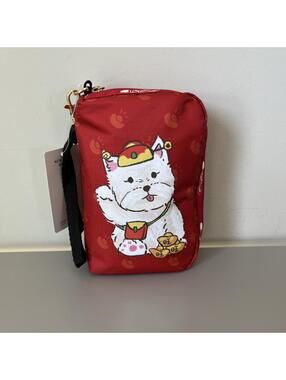 Lesportsac Get Rich Series Westie Wristlet Clutch NWT